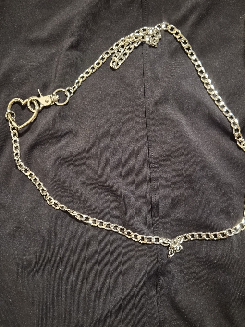 Silver Heart Clasp Day Collar Or Necklace